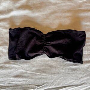 American Apparel Black Ruched Bandeau Top Strapless Bralette Size M